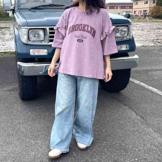 袖フリルカレッジプルオーバー