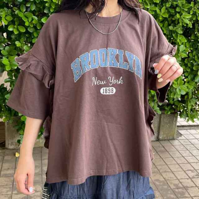 袖フリルカレッジプルオーバー