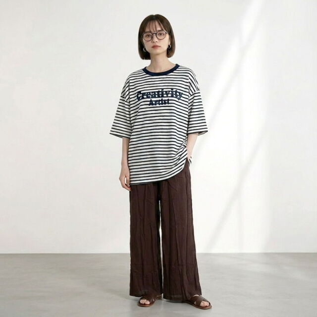 スラブボーダーロゴBIGTシャツ