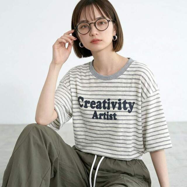 スラブボーダーロゴBIGTシャツ