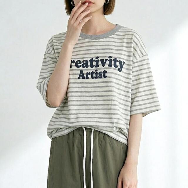 スラブボーダーロゴBIGTシャツ