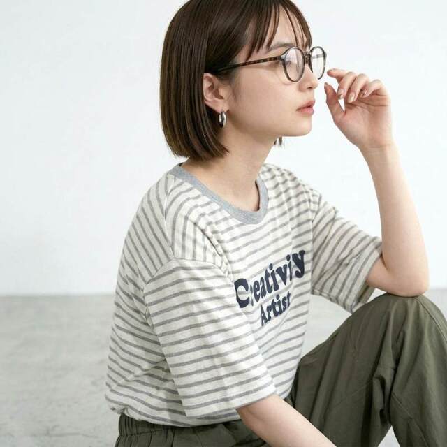 スラブボーダーロゴBIGTシャツ