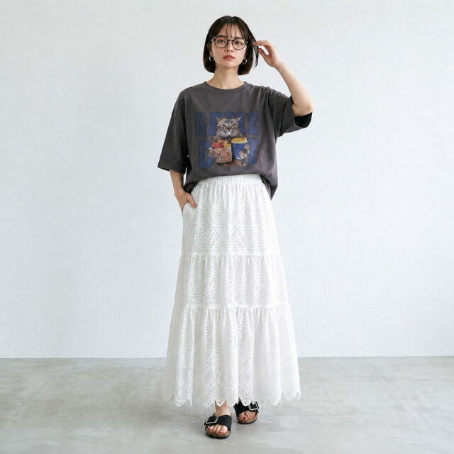 レースティアードスカート