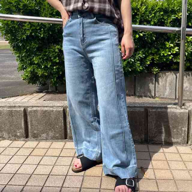 ラインデニムパンツ