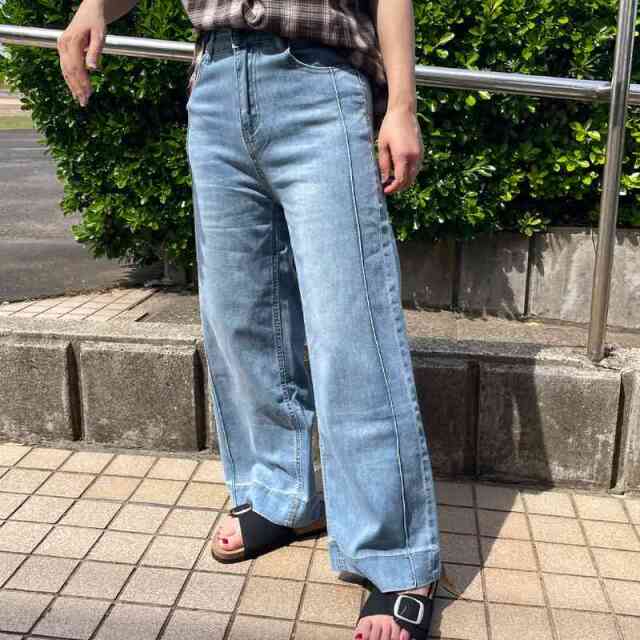 ラインデニムパンツ