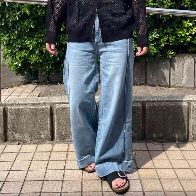 ラインデニムパンツ