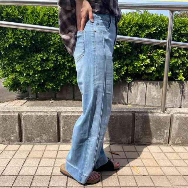 ラインデニムパンツ