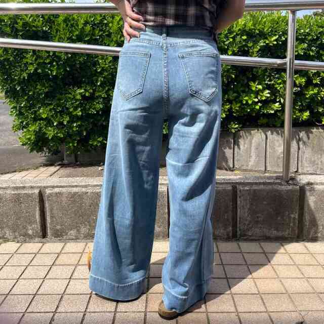ラインデニムパンツ