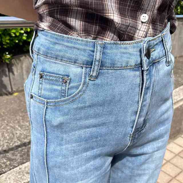 ラインデニムパンツ