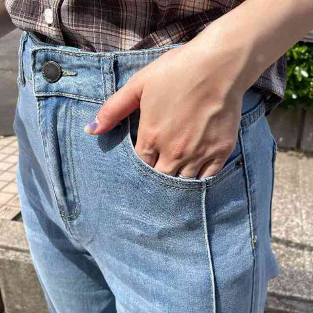 ラインデニムパンツ