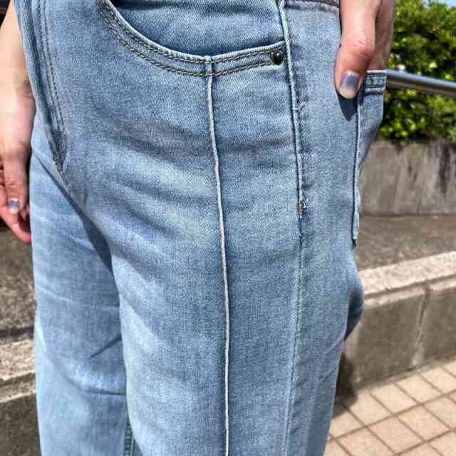 ラインデニムパンツ