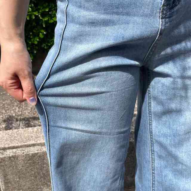 ラインデニムパンツ