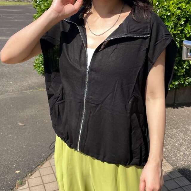 綿麻スタンドZIPベスト