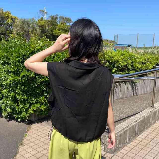 綿麻スタンドZIPベスト