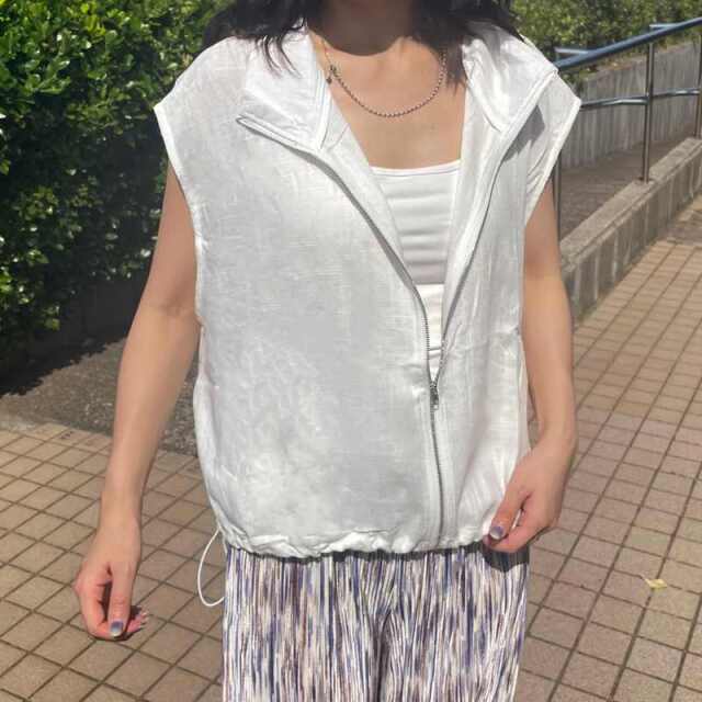 綿麻スタンドZIPベスト