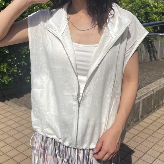 綿麻スタンドZIPベスト