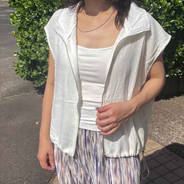 綿麻スタンドZIPベスト