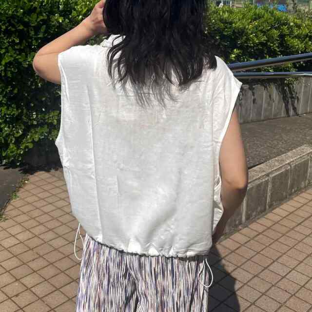 綿麻スタンドZIPベスト