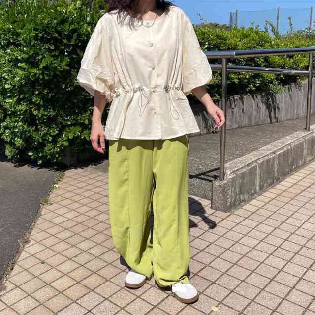 ノーカラードロストブラウス