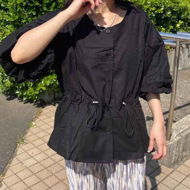 ノーカラードロストブラウス