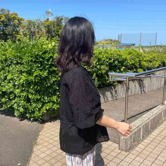 ノーカラードロストブラウス