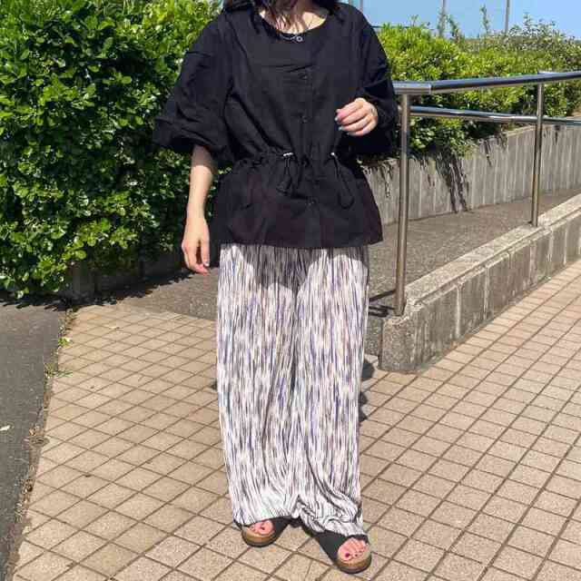 ノーカラードロストブラウス