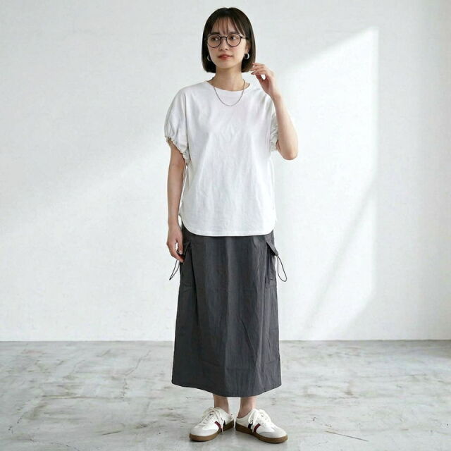 袖ドロストプルオーバー
