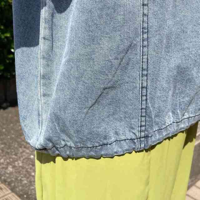 デニム切替ノースリプルオーバー