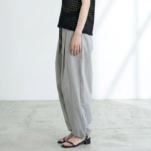 ナイロン風配色イージーパンツ