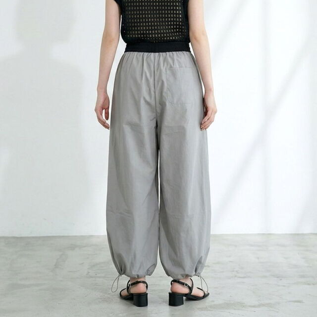 ナイロン風配色イージーパンツ