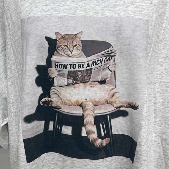 転写ネコBIGTシャツ
