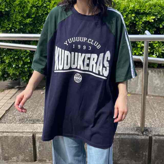 袖ラインラグラン配色BIGTシャツ