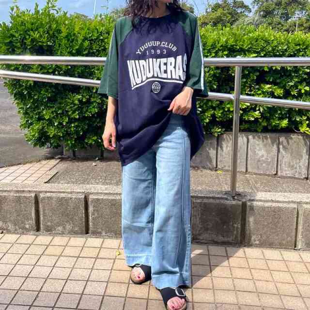 袖ラインラグラン配色BIGTシャツ
