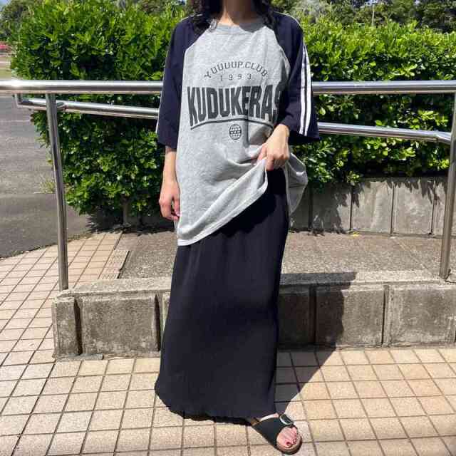 袖ラインラグラン配色BIGTシャツ