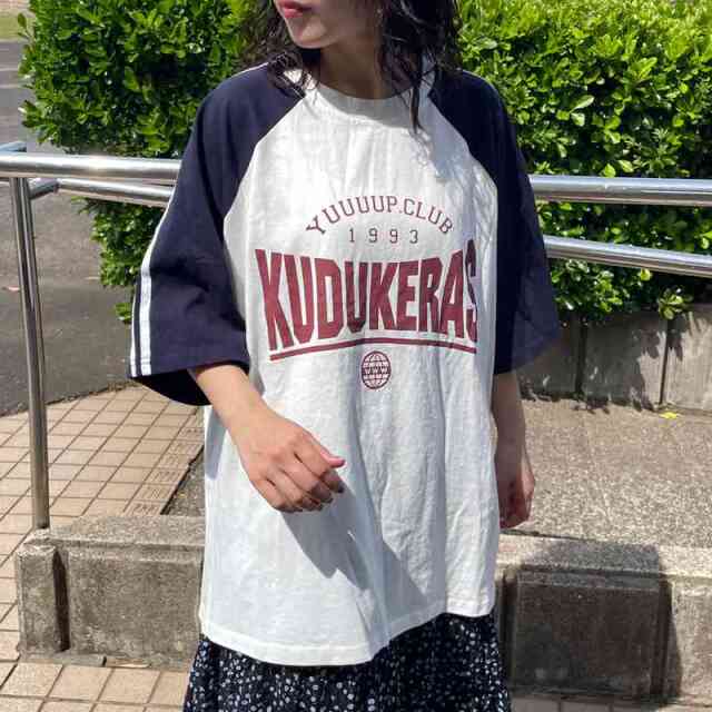 袖ラインラグラン配色BIGTシャツ