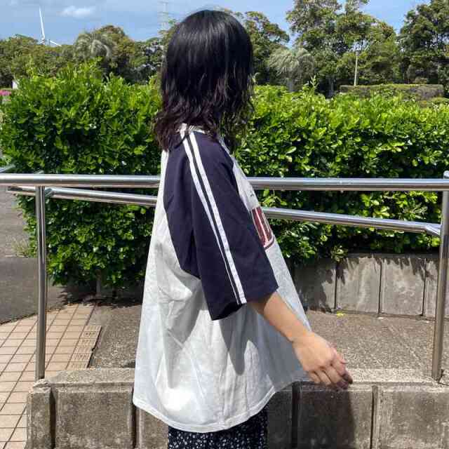 袖ラインラグラン配色BIGTシャツ