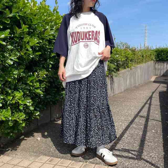 袖ラインラグラン配色BIGTシャツ