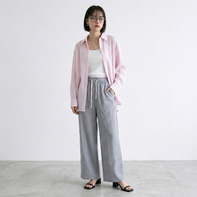 ストライプシアーシャツ