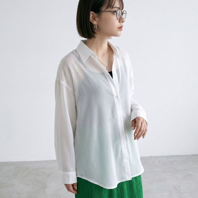 ストライプシアーシャツ