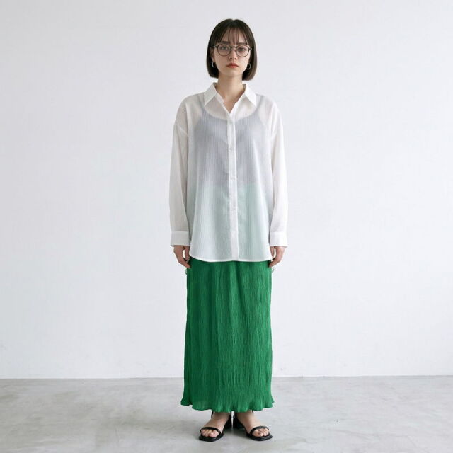 ストライプシアーシャツ