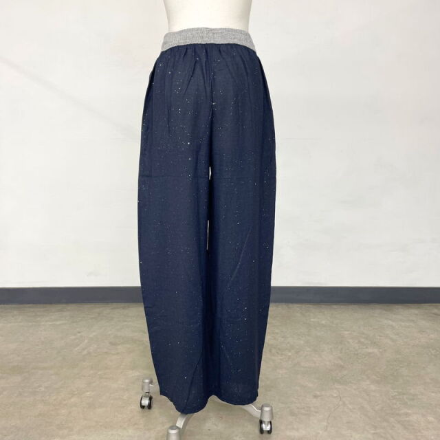 ラメデニムイージーパンツ