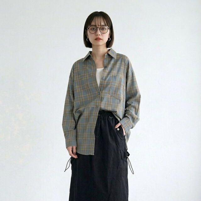 チェックビッグシャツ