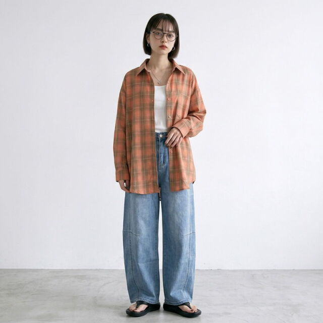 チェックビッグシャツ