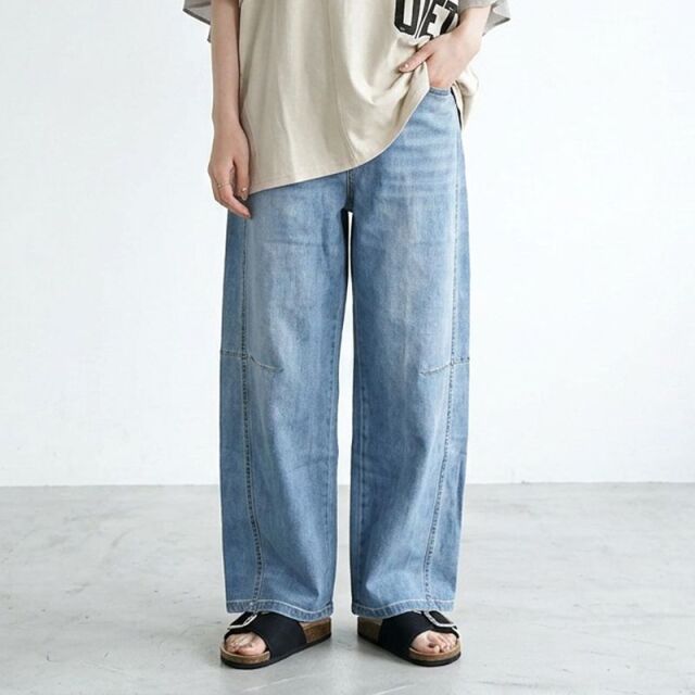 サマーデニムバレルパンツ