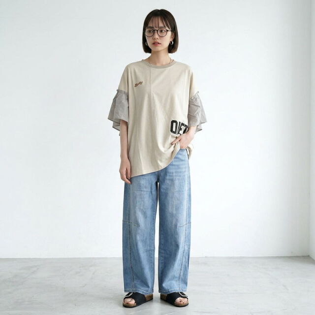 サマーデニムバレルパンツ