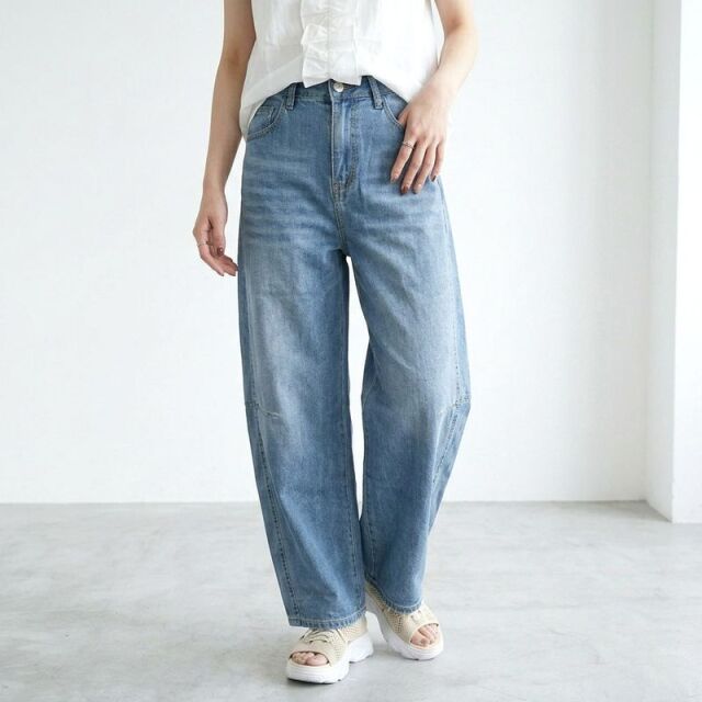 サマーデニムバレルパンツ
