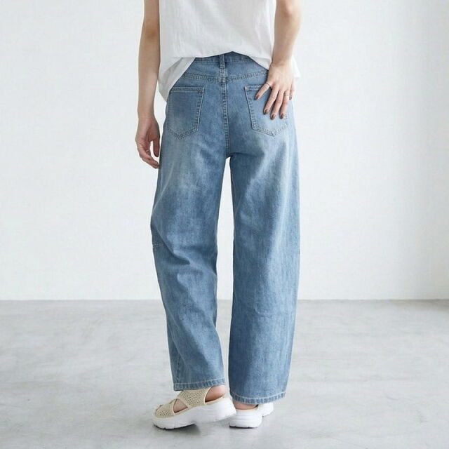 サマーデニムバレルパンツ