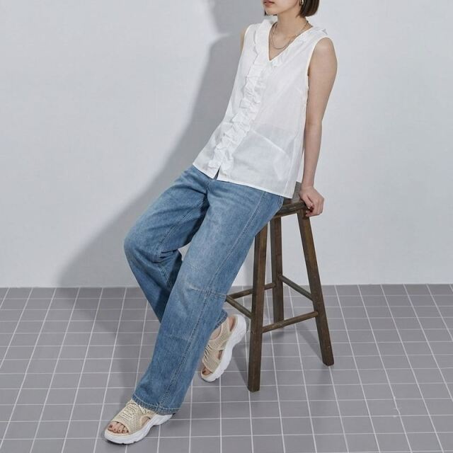 サマーデニムバレルパンツ