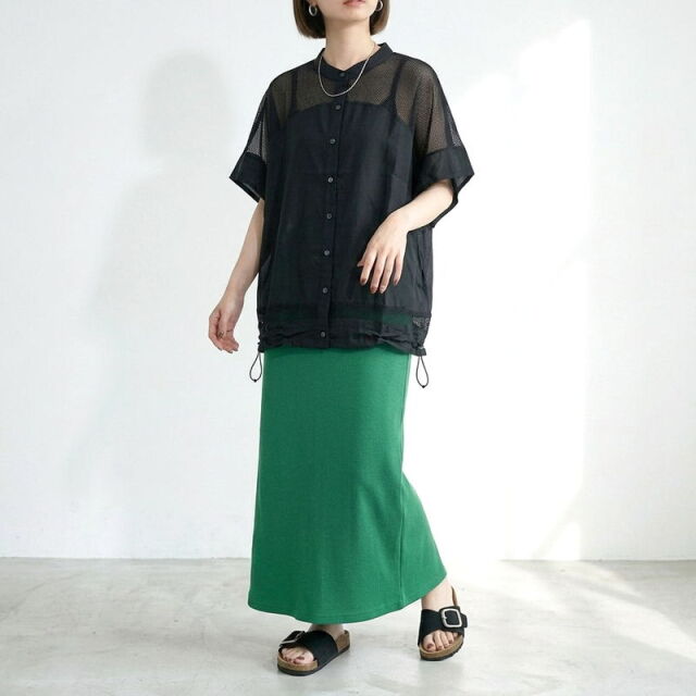 メッシュ切替シアーカーディガン