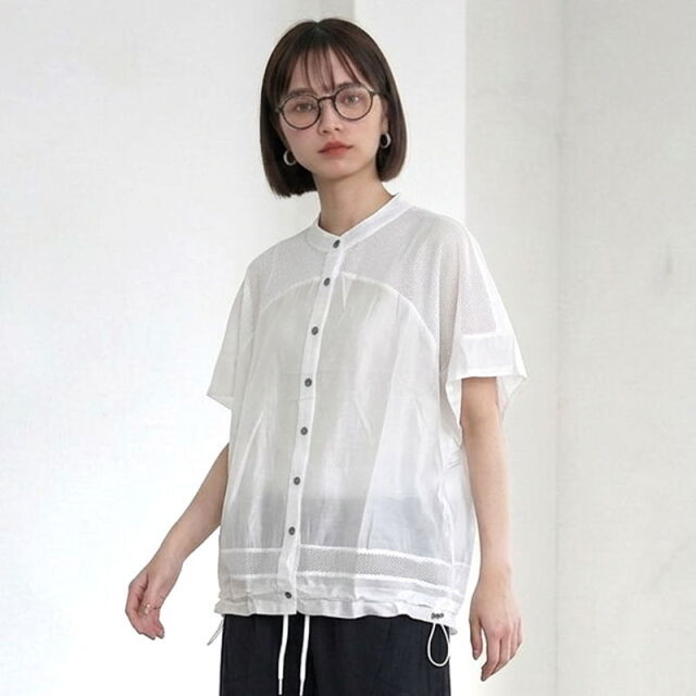 メッシュ切替シアーカーディガン
